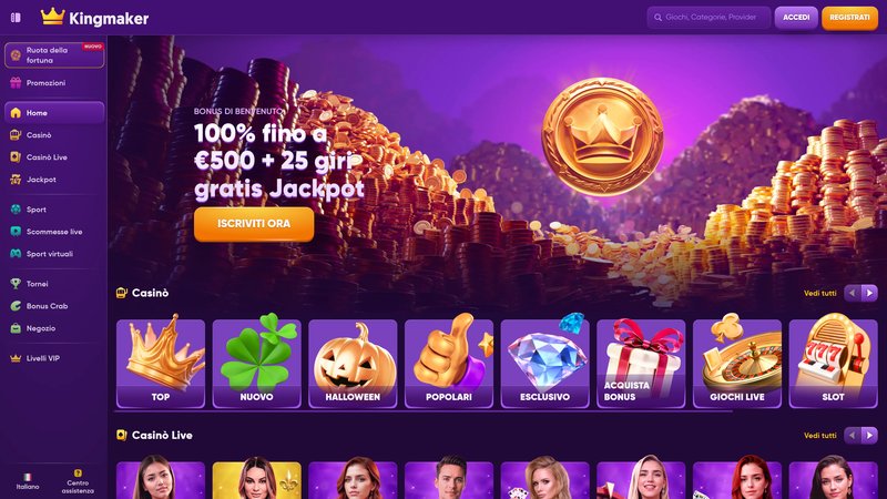 Kingmaker online casino a Italy